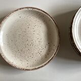 set of 7 plates 1970s faience of Gien Lanzarote sandstone decoration