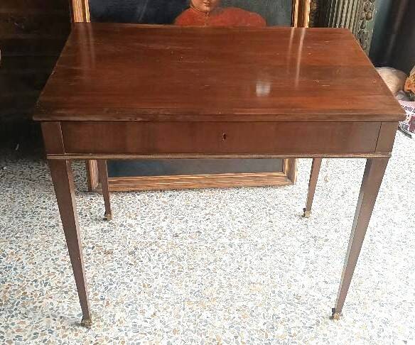 Antique writing table - sliding top - mahogany - Louis XVI