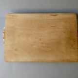 Wooden cheese board, bamboo handles, signed