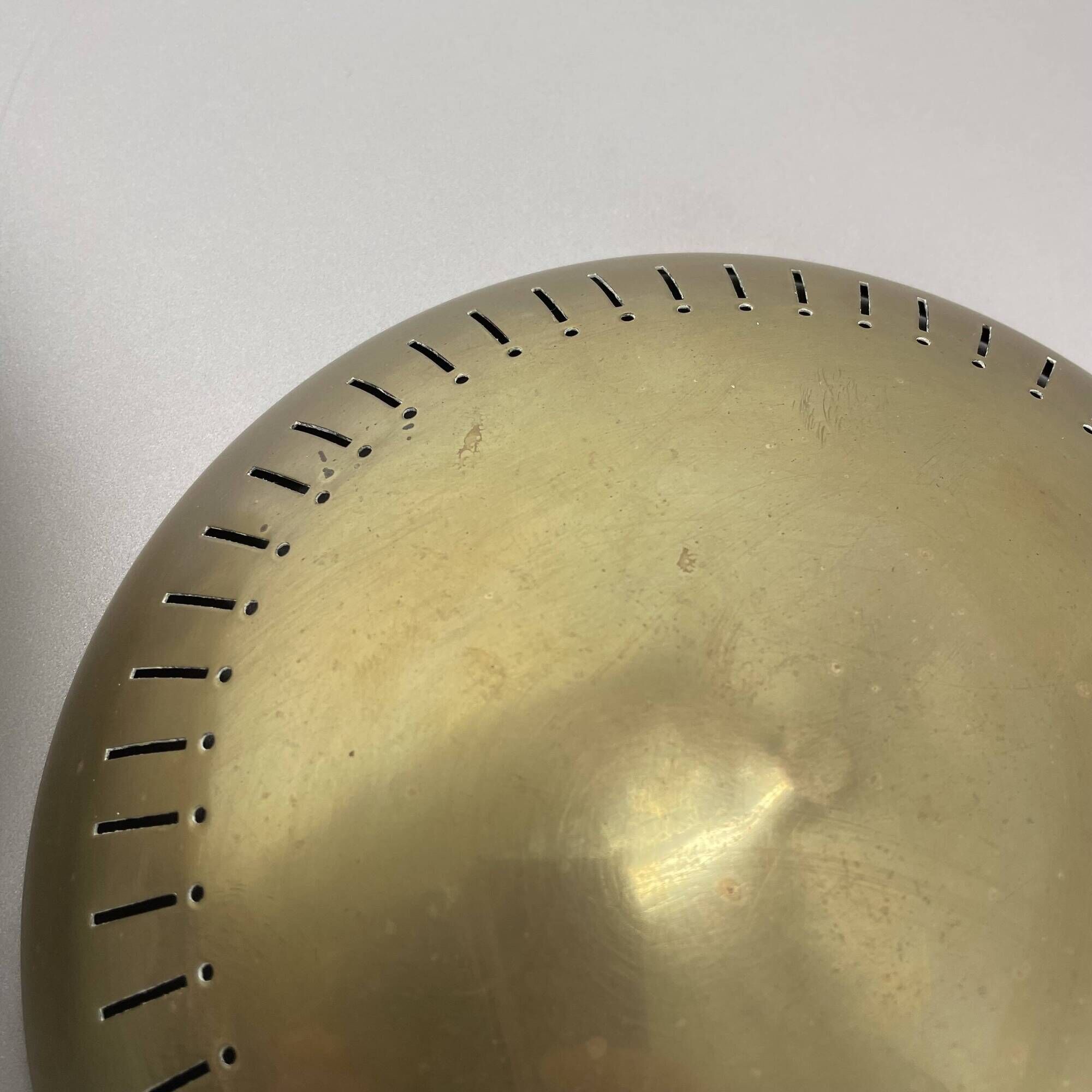 Large 30cm Brass Italian Stilnovo Style Theatre Wall Ceiling Light, Italy 1950s