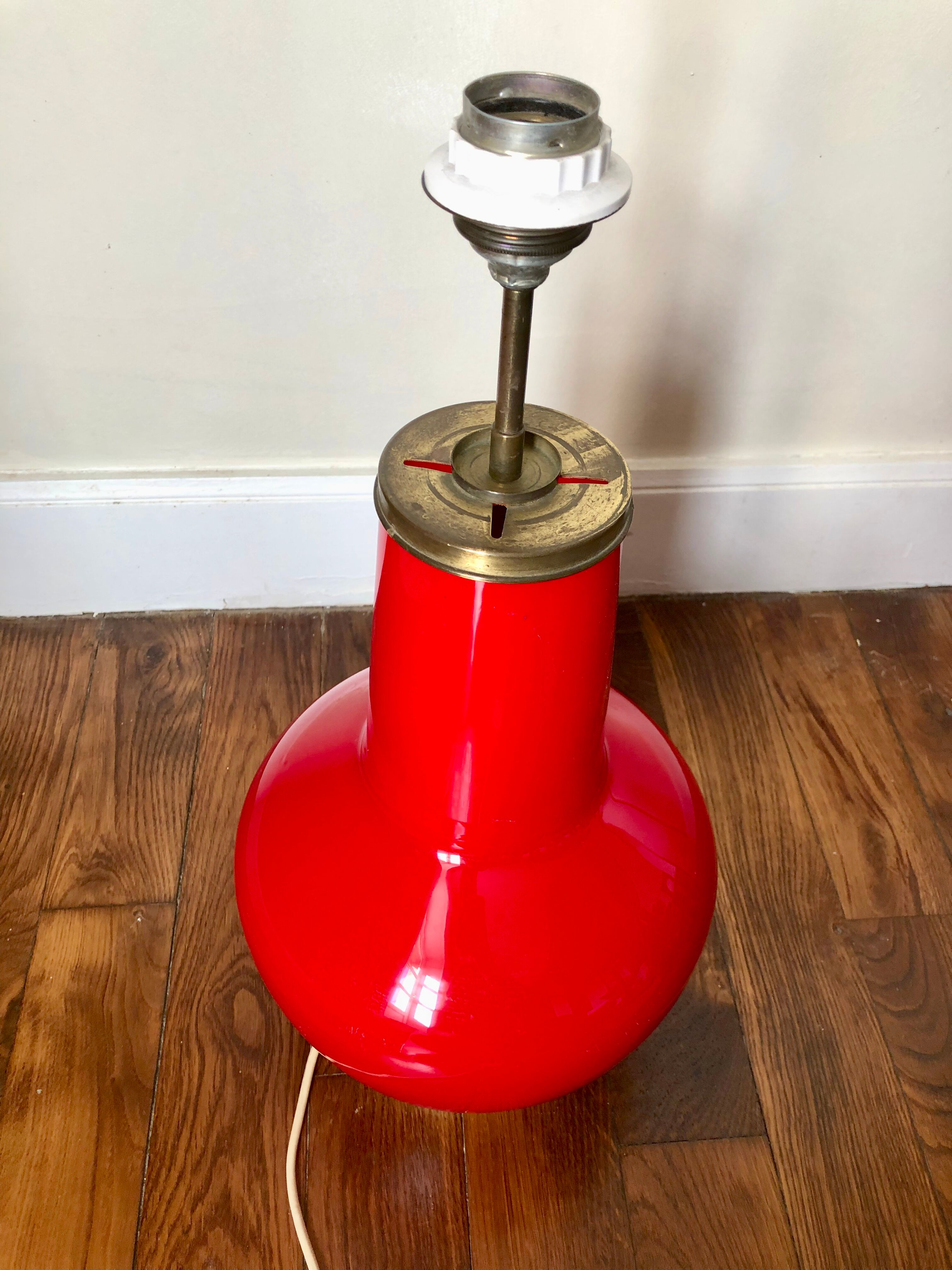 Backlit red lamp foot 1980