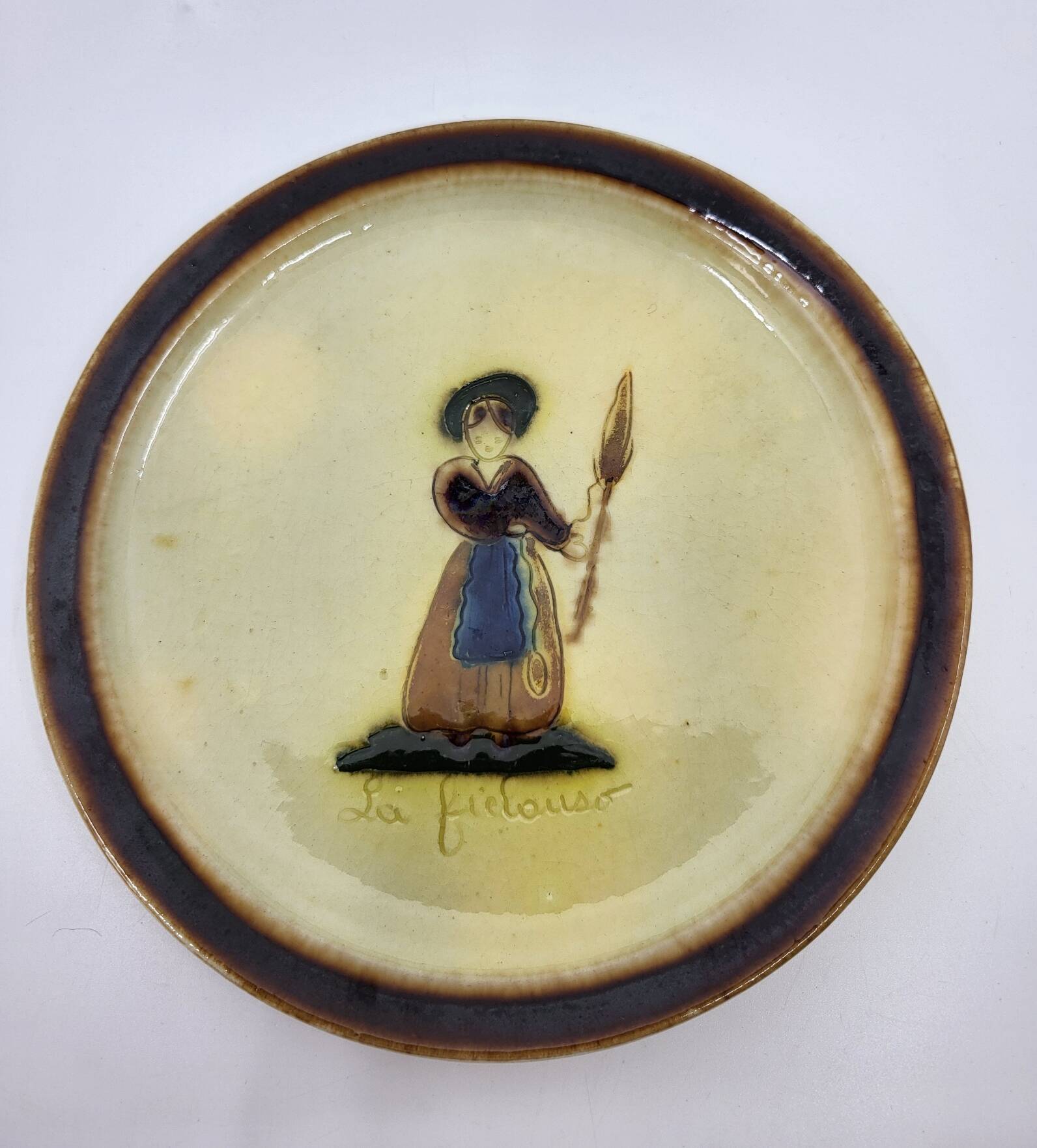 Dessert service Atelier Cerenne Vallauris Santons of Provence France 1950