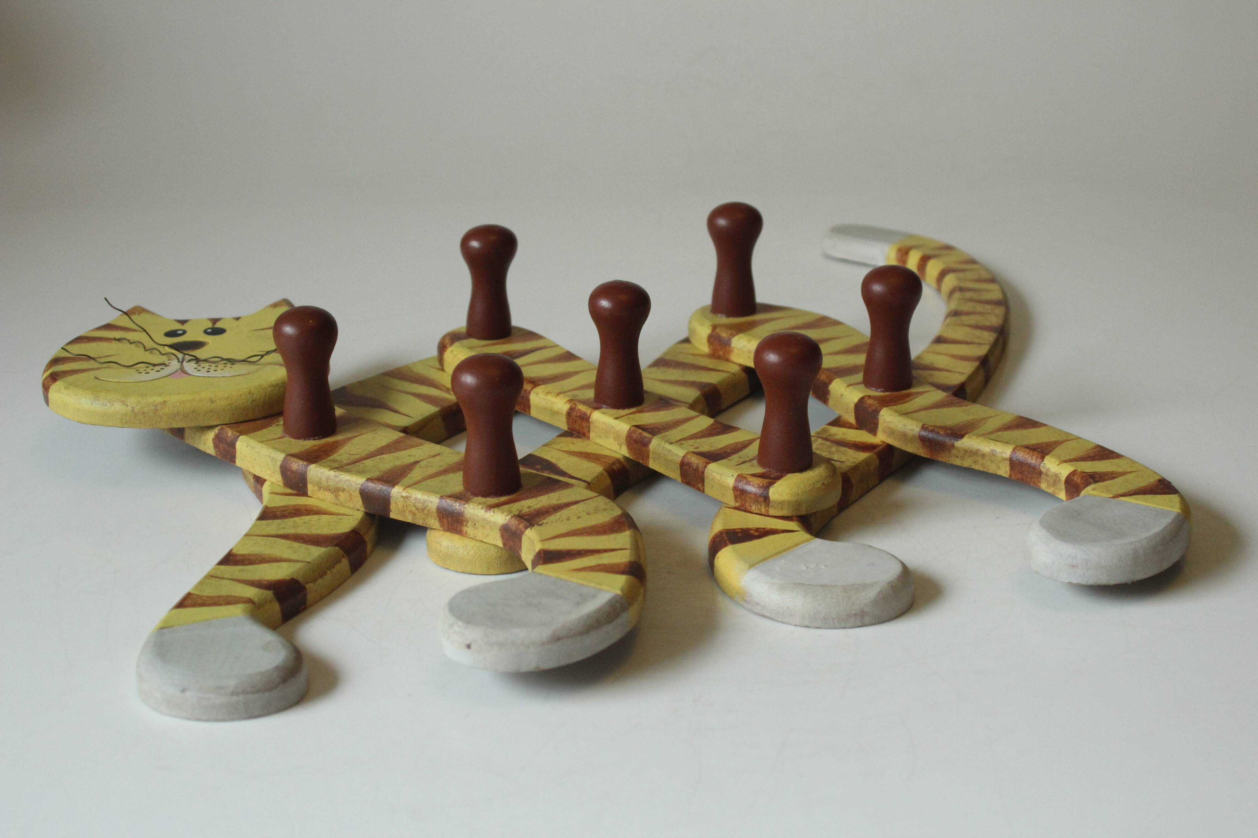 Porte-manteaux-en-bois-extensible-pour-enfants,-millésime-...