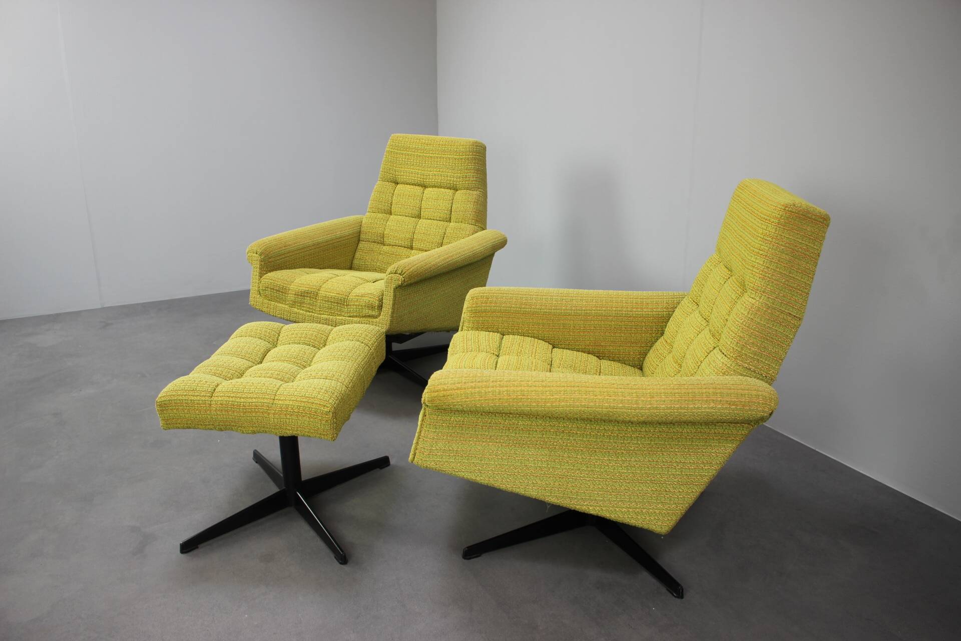 Mid-century Pair of Armchairs Stool by Morávek a Munzar, 1968s, czsk