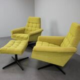 Mid-century Pair of Armchairs Stool by Morávek a Munzar, 1968s, czsk