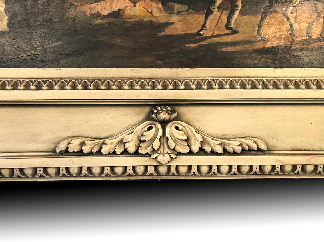Louis XVI style trumeau in 19th century lacquered wood 196x172cm