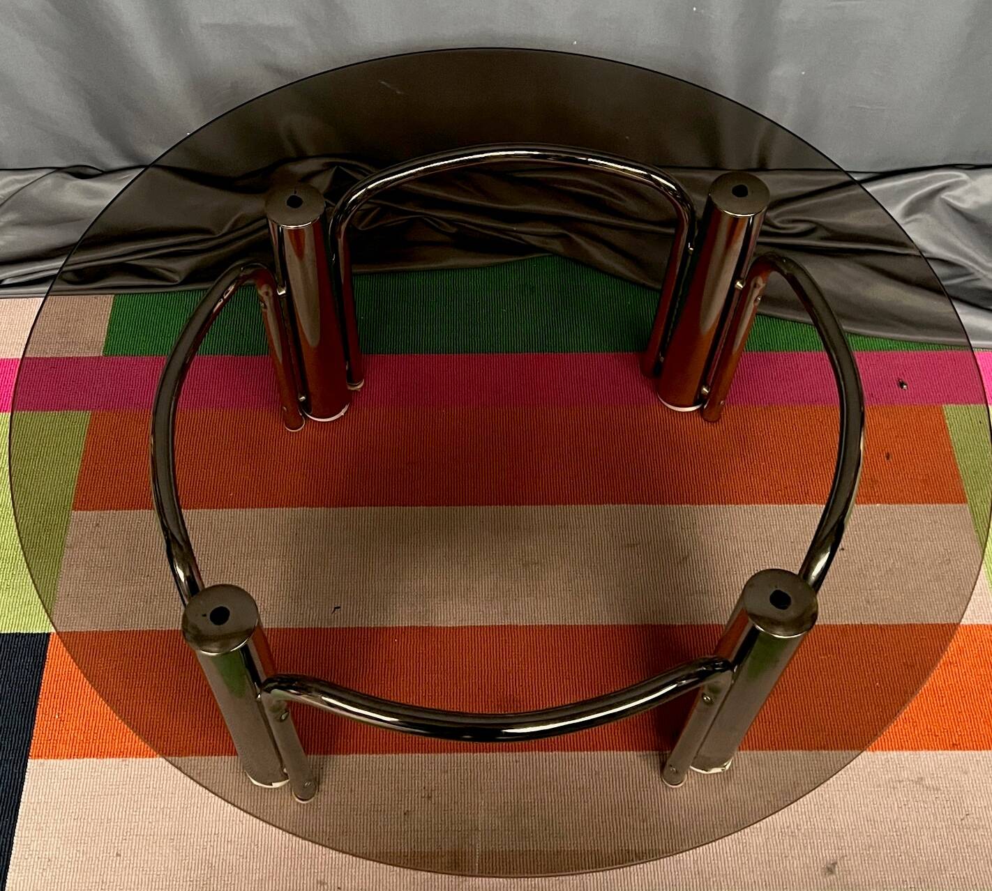Vintage design coffee table. Chrome.