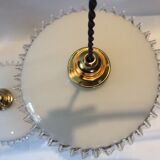 Duo of hanging lamps in opaline