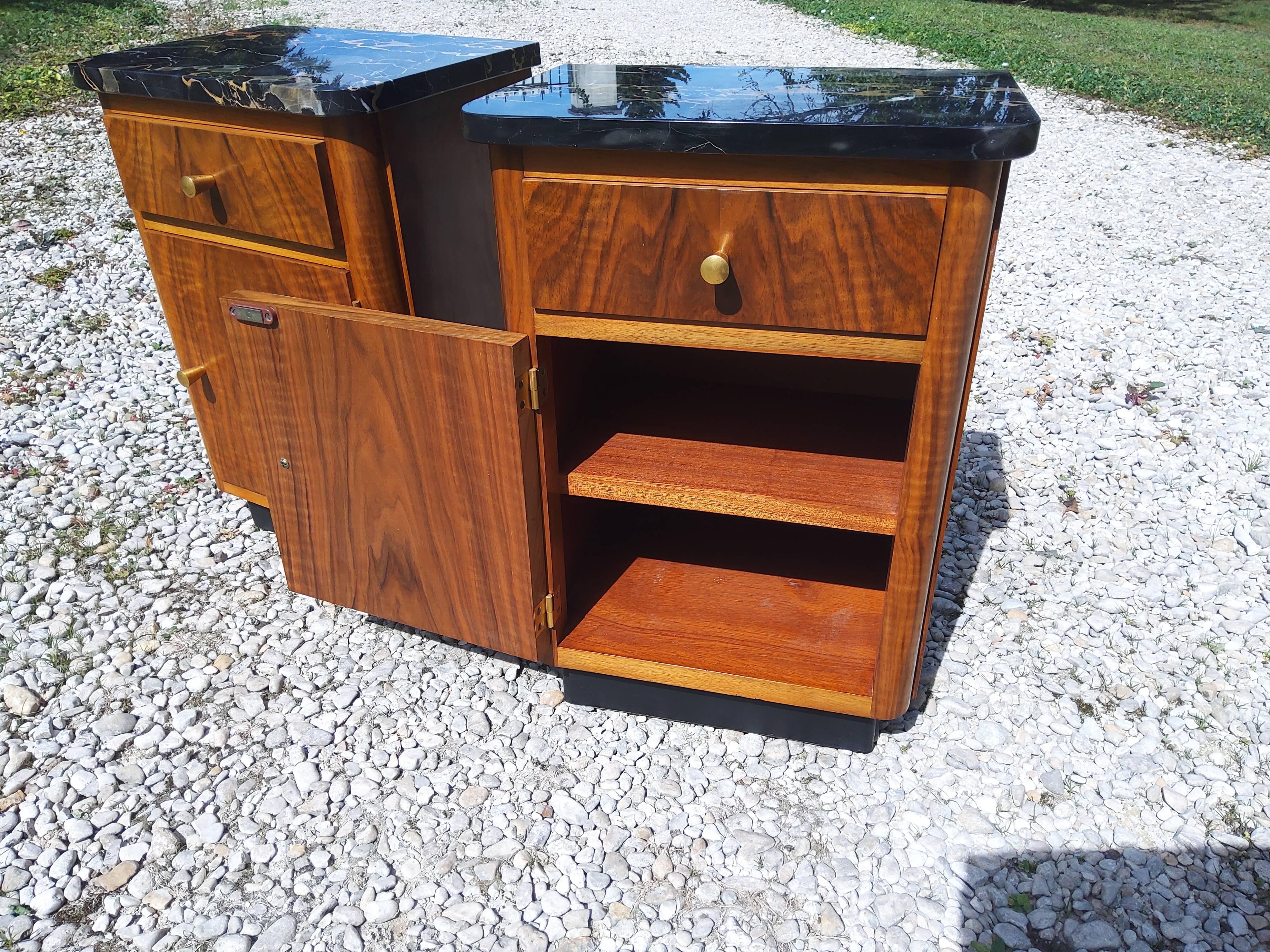 Pair of Art Deco style bedside tables