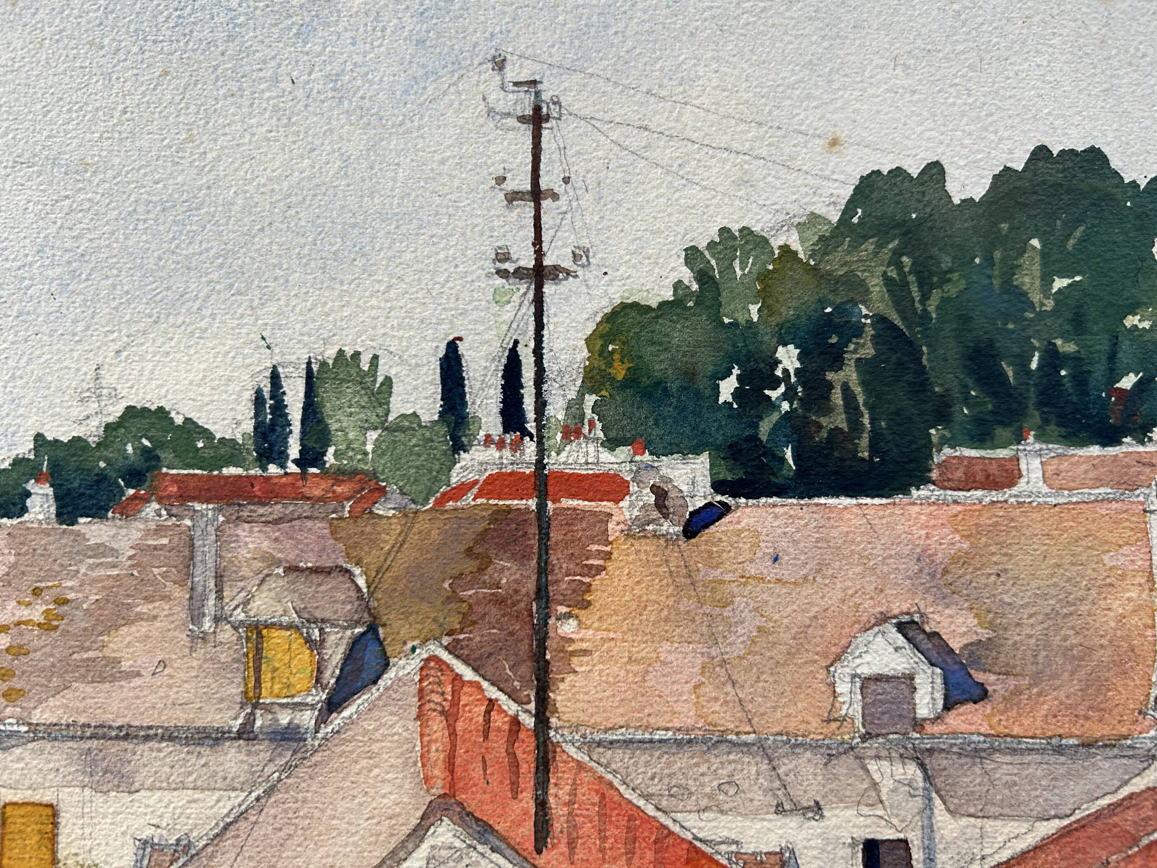 Signed watercolor, dated 1955 / Taverny