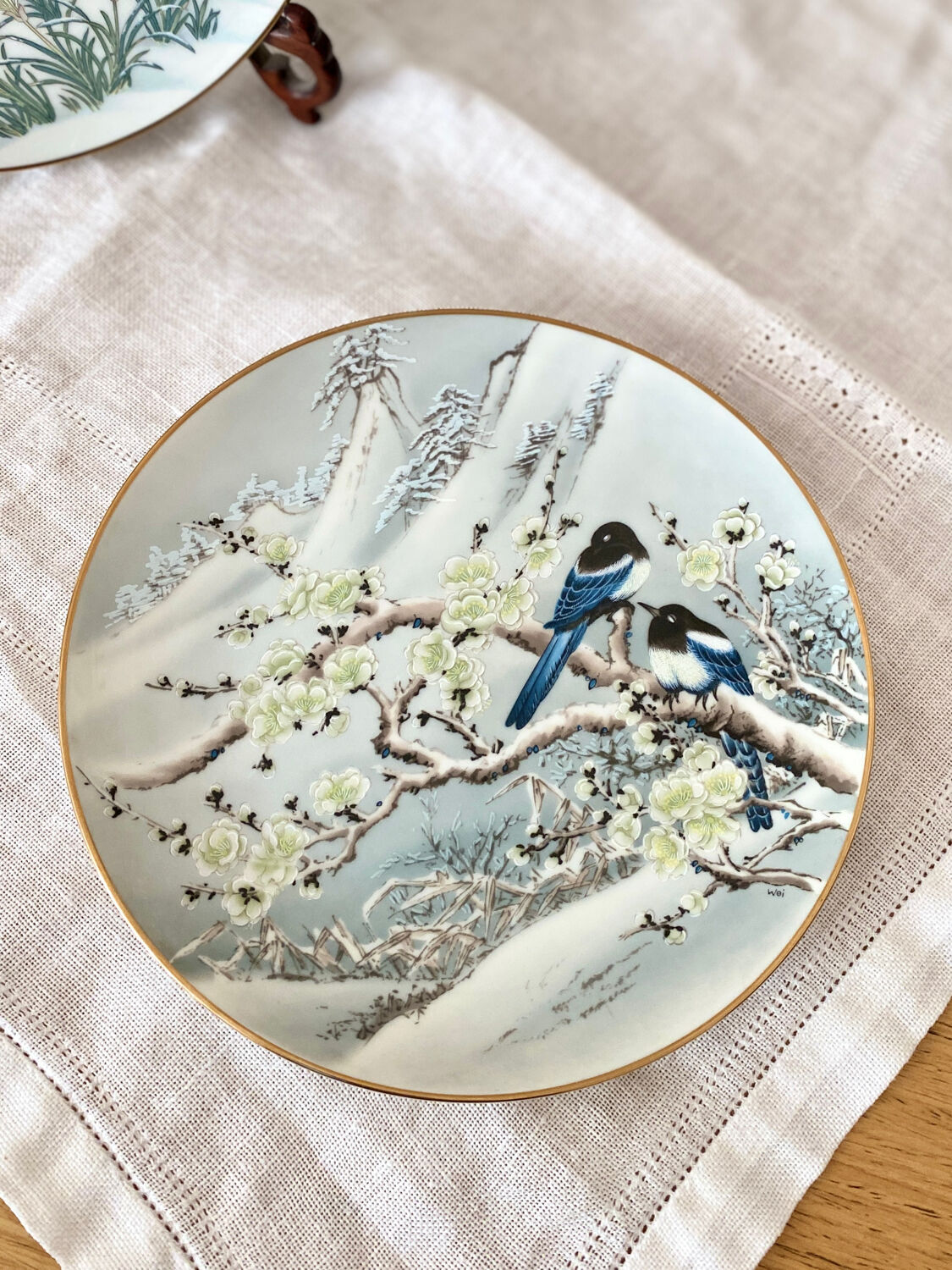 Lot 4 decorative plates porcelain Franklin mint FP Japan 1981