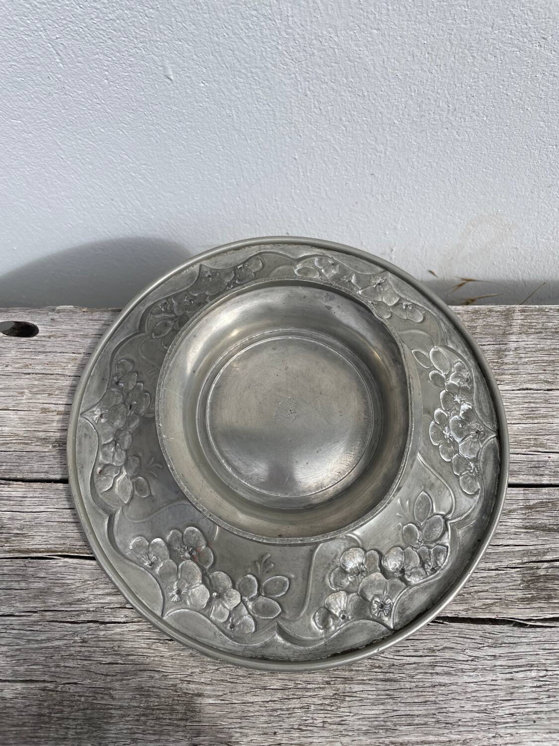 Signed metal salad bowl