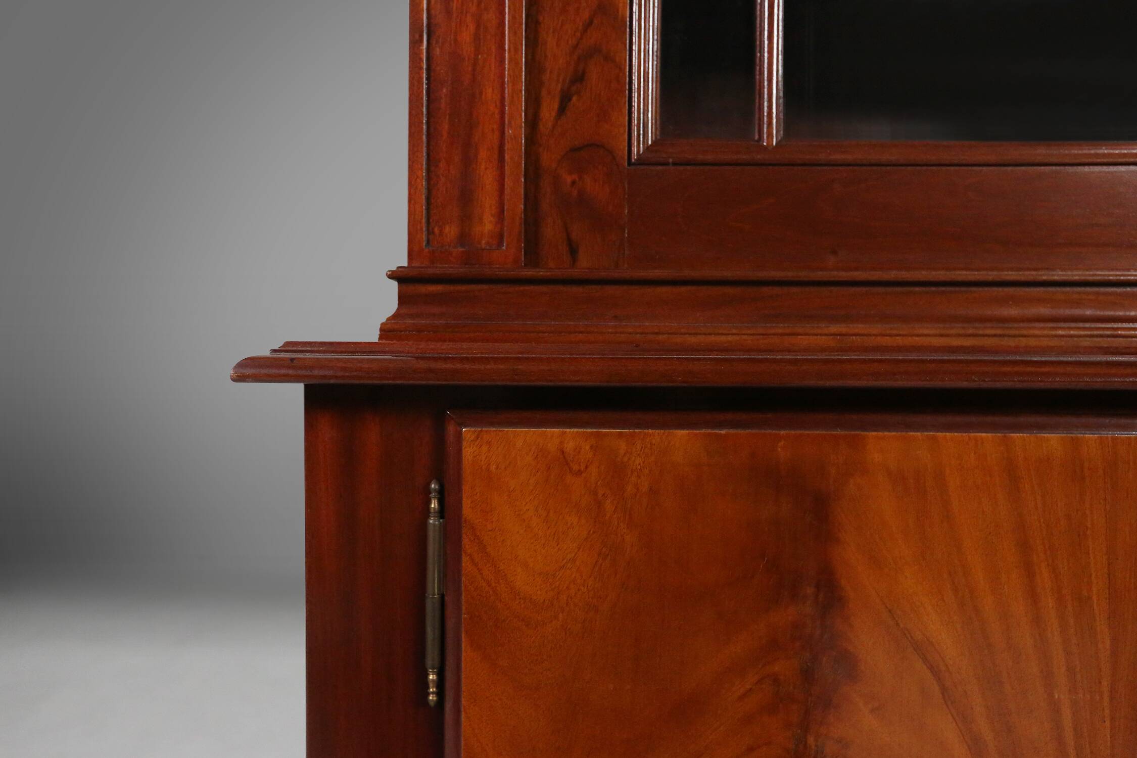 Exquisite Empire Style library cabinet with glass doors, Belgium, 1950s