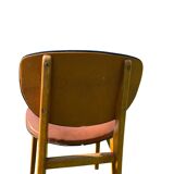 Pair of Scandinavian wood and leather chairs, Circa 1960