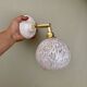 Applique globe vintage en verre de Clichy blanc