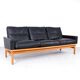 Vintage Black Leather Sofa by Poul M. Volther for Erik Jørgensen, 1960s
