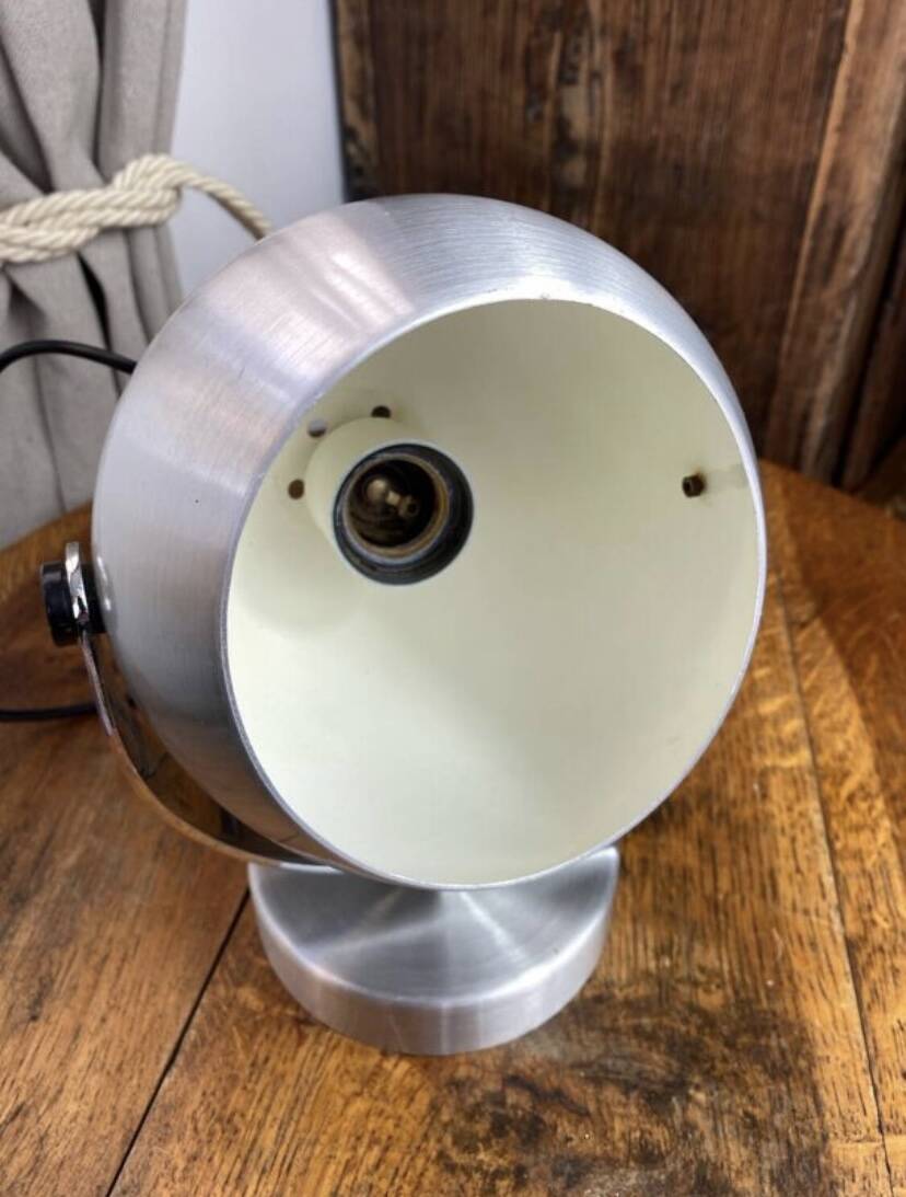 Eye Ball brushed aluminium Space Age lamp or wall light