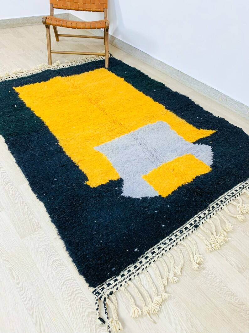 Azilal colorful natural wool handmade rug 300cmx200cm