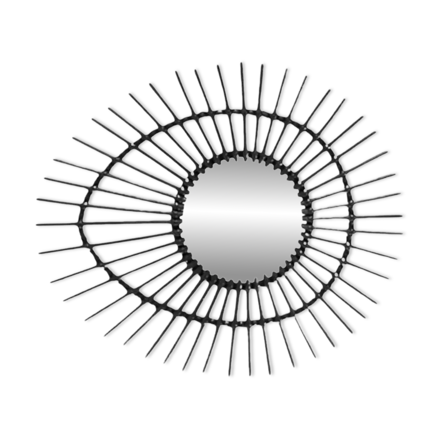 Free-form rattan mirror