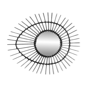 miroir en rotin forme - libre