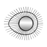 Free-form rattan mirror