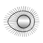 Free-form rattan mirror
