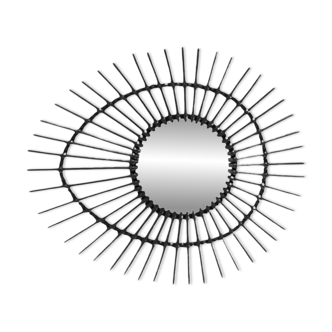 Free-form rattan mirror