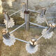 vintage chrome suspension and 6-light glass, vintage, 70s