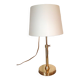 Lampe en laiton, abat-jour en tissu vert pastel, style art deco