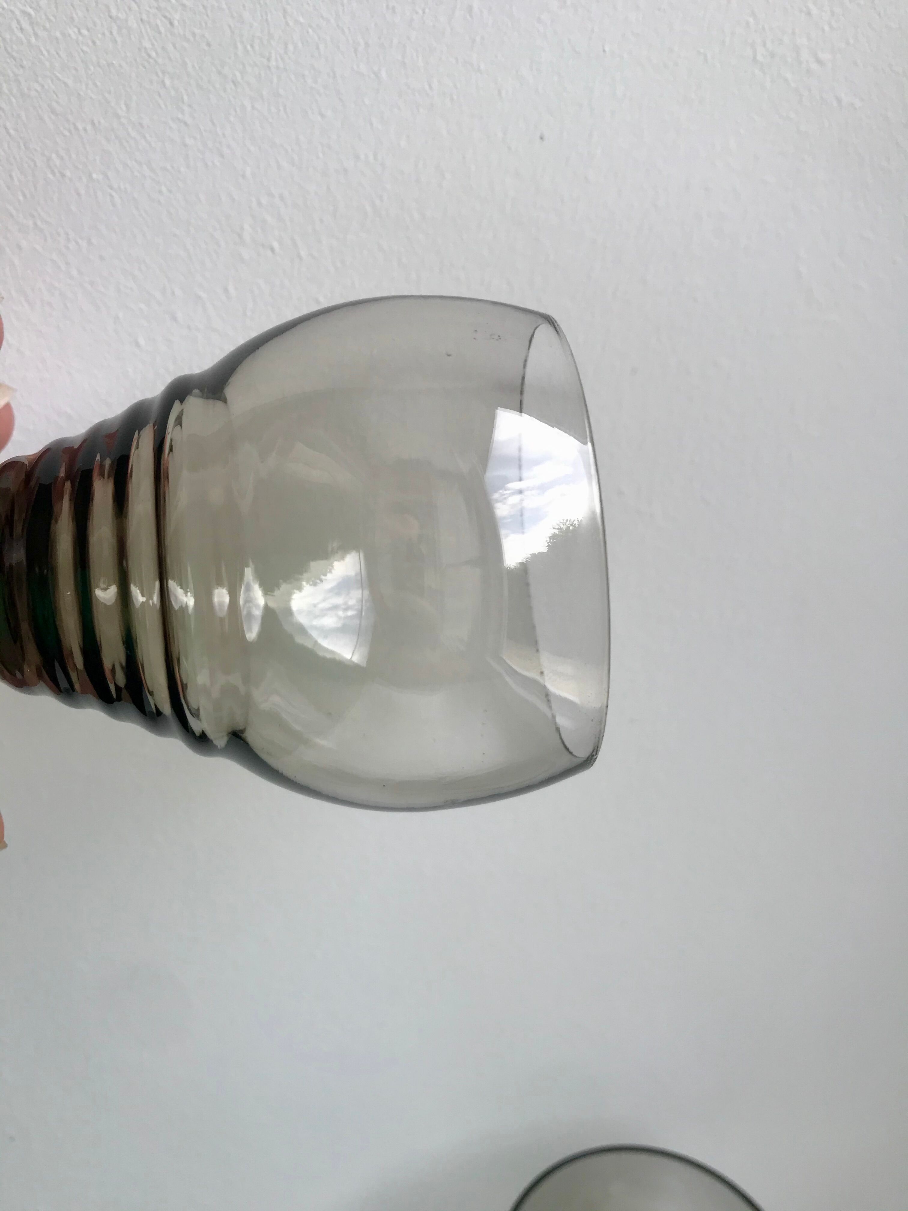 Set of 9 art deco liqueur glasses in smoked glass 30-40s