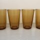 set of 4 amber yellow glasses from the 70s, signed France