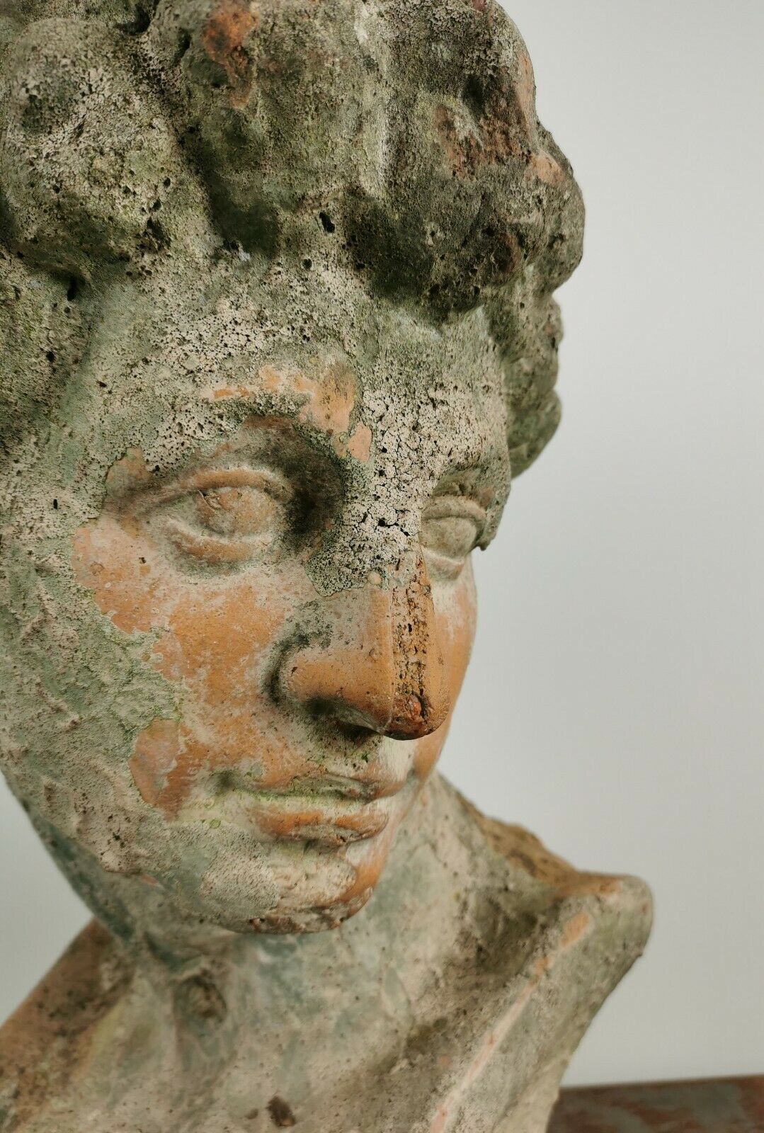 Antique 19th/20th century substantial terracotta Roman Michelangelo David Bust