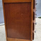 1930 Art Deco chest of drawers with recessed pink marble