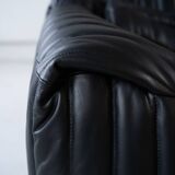 Cinna Ligne Roset Black Leather Armchair attributed to Annie Hieronimus, 1970s