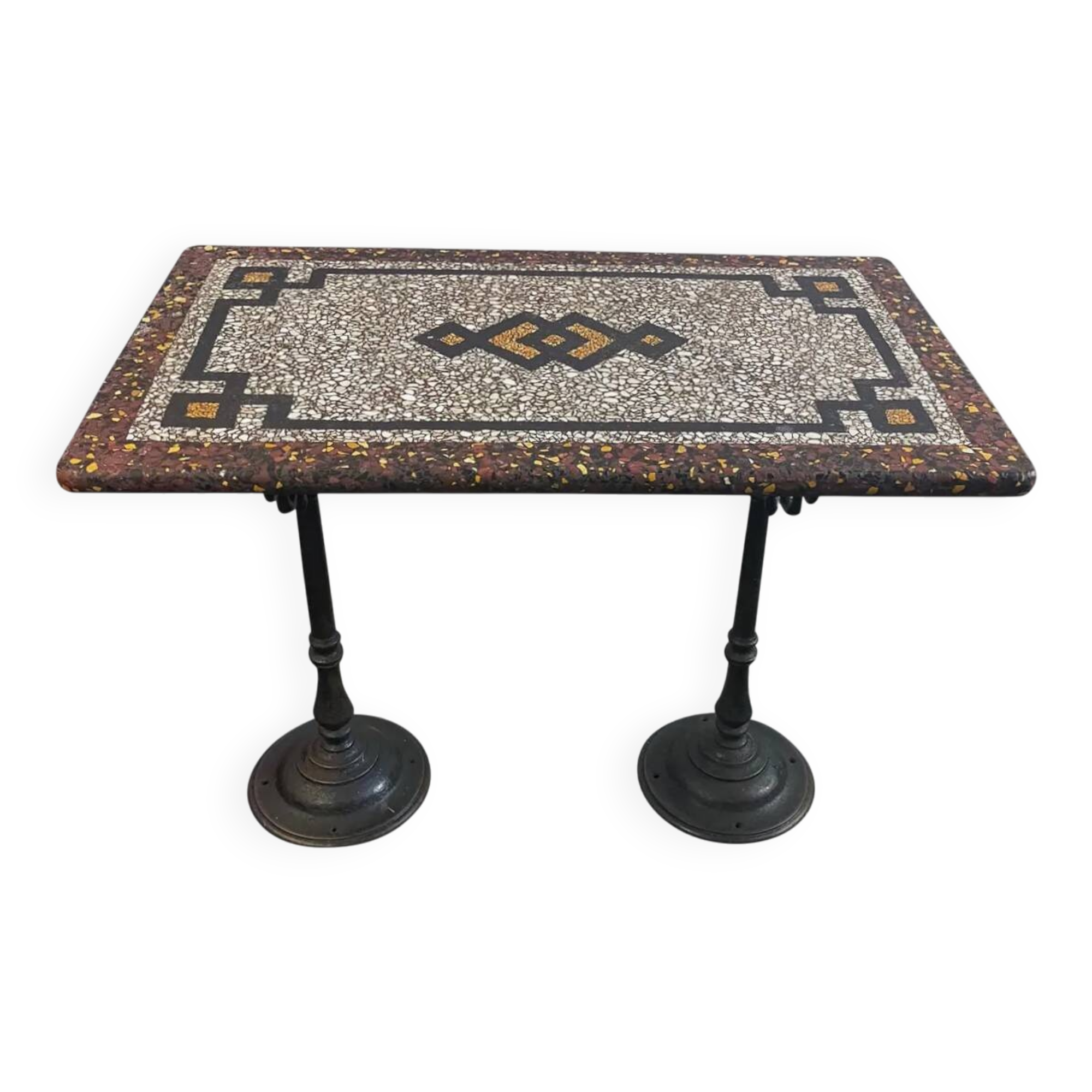 Table bistrot fonte et Terrazzo début 20ème