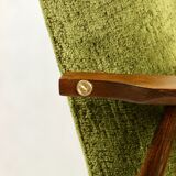 Vintage Green Olive Fox Easy Chair, 1970s