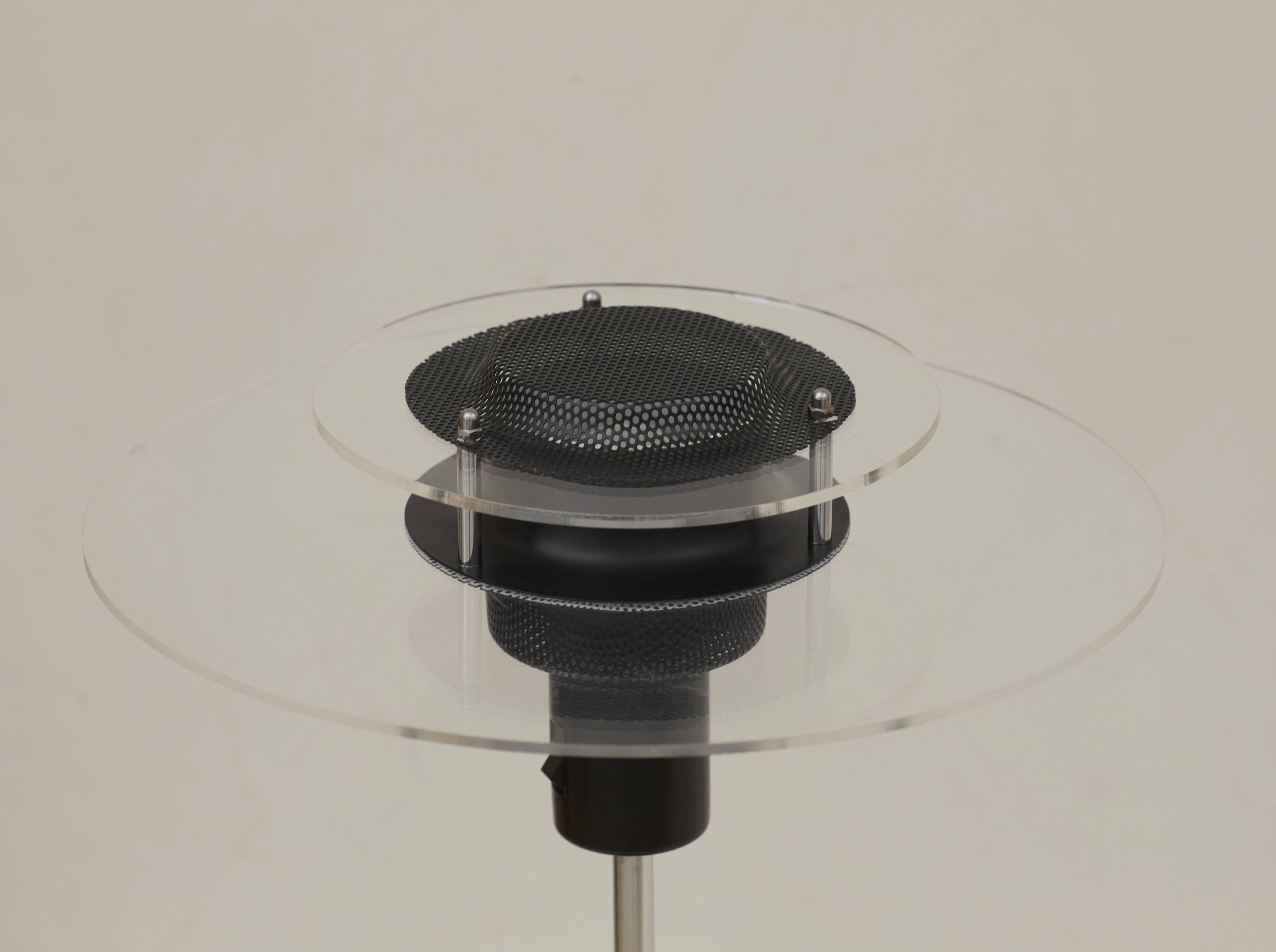 Postmodern lamp in metal and plexiglass Cirkel vintage Ikea 1990