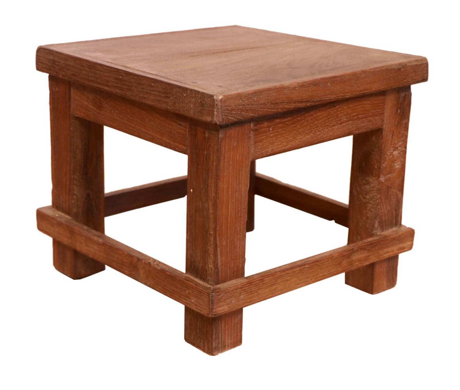 Table de chevet d’atelier en teck birman