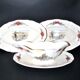 Set of 2 raviers and 1 Obernai saucière in earthenware of Sarreguemines - Décor of Loux