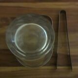 Crystal of Arques ice bucket with chrome metal handles, engraved star model