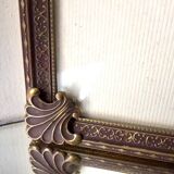 Vintage metal picture frame 26.5 x 24.5 cm convex glass