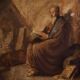 Antique painting on panel depicting Hermit from the 18th century