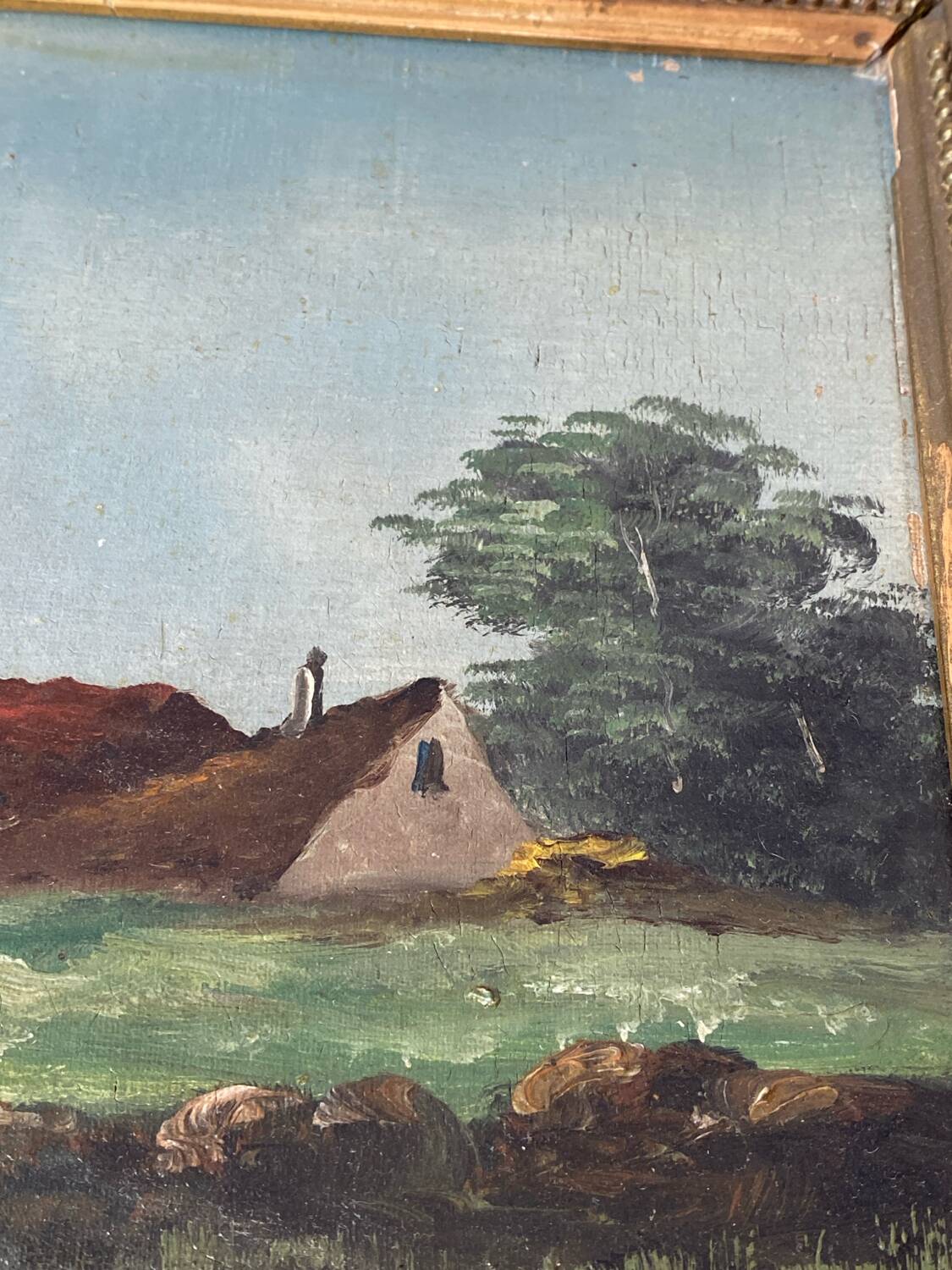 Framed oil on canvas, P.Cutier, 19th century