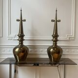 Pairs of lamps in copper metal 1980s