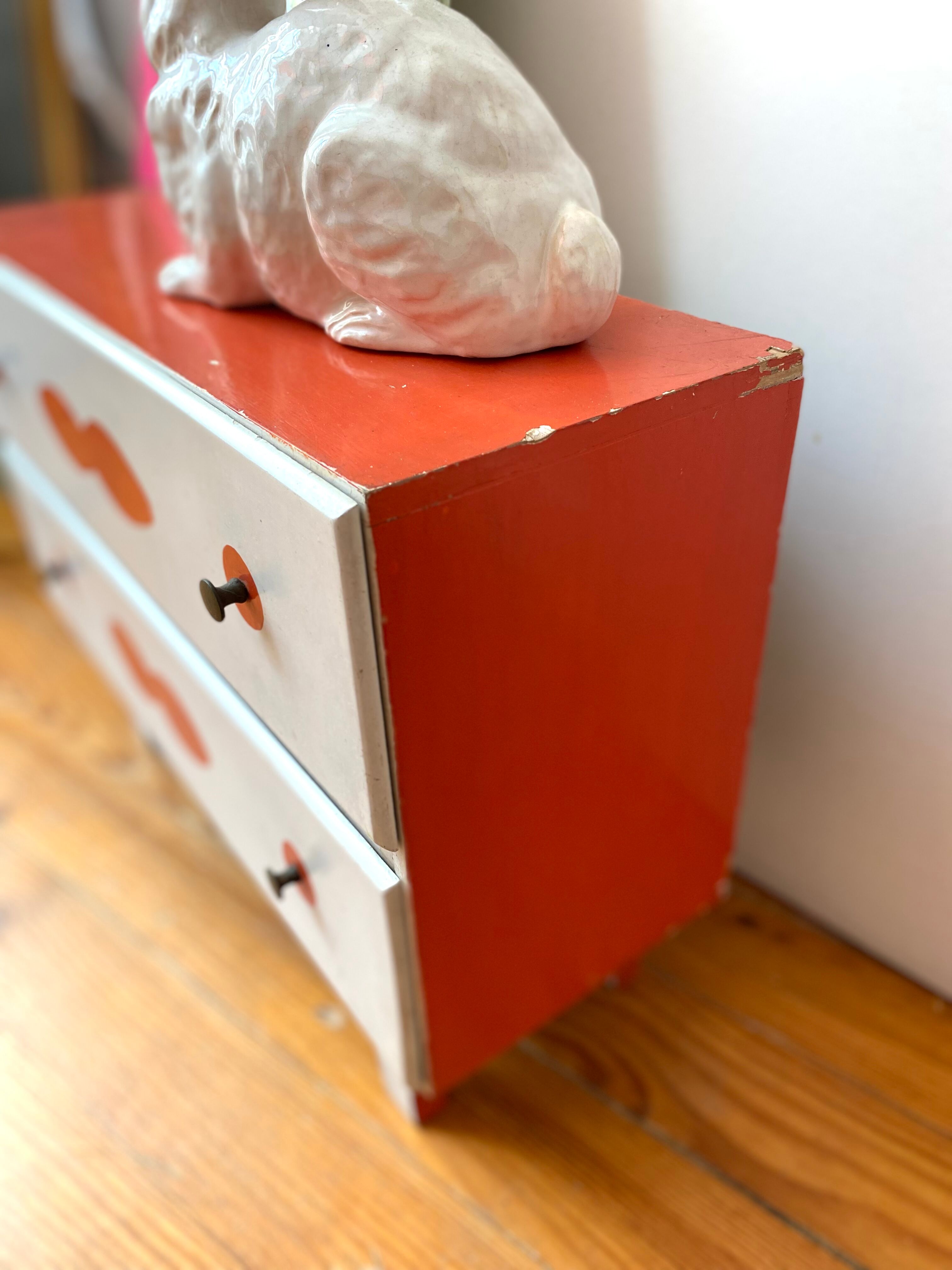 Vintage wood toy doll chest of drawers child