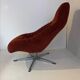 Vintage bucket chair in brick velvet