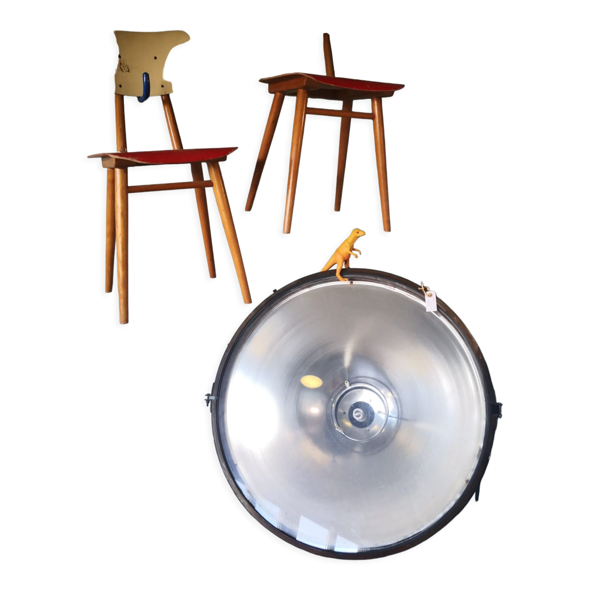 Vintage projector, football stadium, 50s, lighthouse