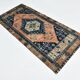 3x7 Red Navy Blue Geometric Persian Rug, 102x223Cm