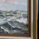 Swedish Mid-Century Oil on Canvas " Blåklocka" by S. Borgström