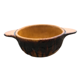 Series of 6 yellow bowls enamelled suls